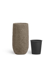 Кашпо TREEZ Effectory Terra Высокий конус тёмный беж в-91, д-45 см