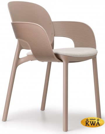 Кресло пластиковое с обивкой