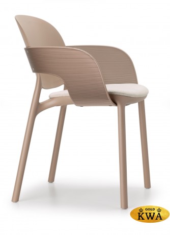 Кресло пластиковое с обивкой