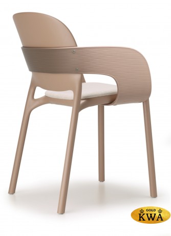 Кресло пластиковое с обивкой