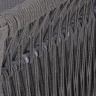 "Лугано" кресло плетеное из роупа, каркас алюминий темно-серый (RAL7024) муар, роуп темно-серый круглый, ткань темно-серая YB25-0027