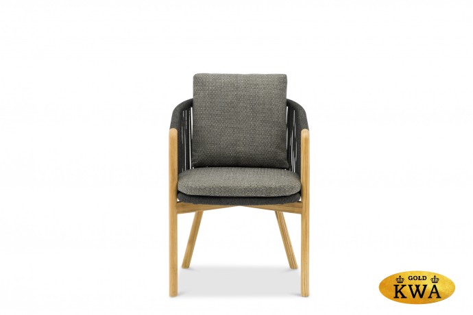 Avesta Кресло обеденное черный/натуральный, тик/алюминий/веревка