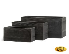 Кашпо TREEZ ERGO Graphics Низкий прямоугольник Чёрный графит дл-80, в-37, ш-37 см