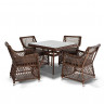 "Айриш" обеденная группа плетеная на 4 персоны, цвет коричневый
