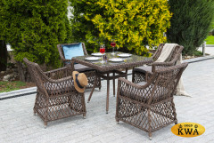 &quot;Айриш&quot; обеденная группа плетеная на 4 персоны, цвет коричневый