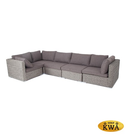 "Лунго" трансформирующийся диван из искусственного ротанга (гиацинт), цвет графит