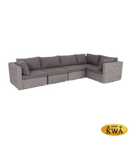 "Лунго" трансформирующийся диван из искусственного ротанга (гиацинт), цвет графит