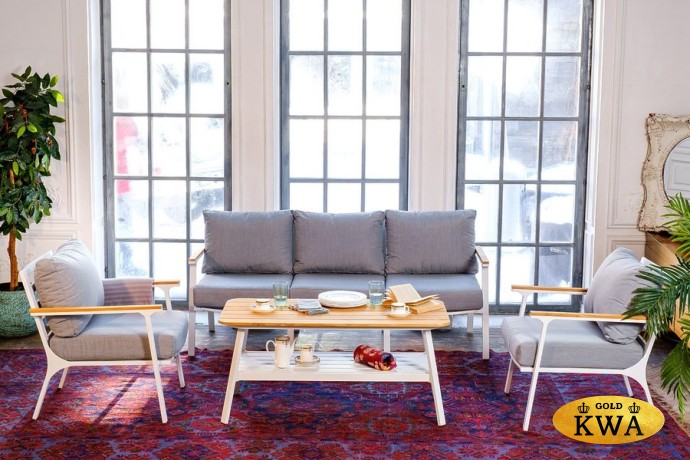 Диванная группа из алюминия CONCORDE L белая  Joygarden