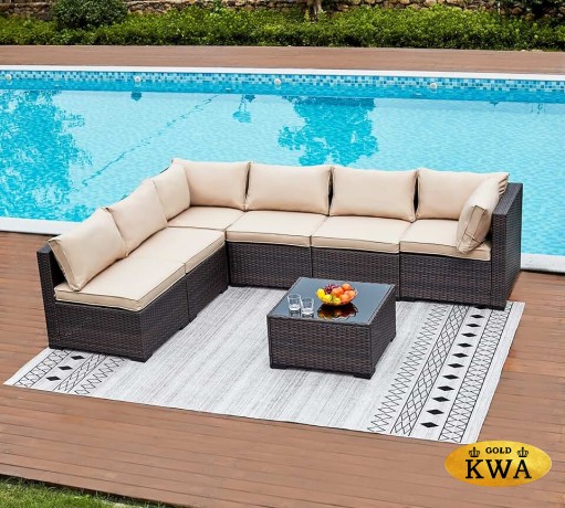 Комплект плетеной мебели  YR822Br Brown-Beige (подушка бежевая)