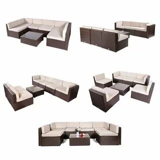 Комплект плетеной мебели  YR822Br Brown-Beige (подушка бежевая)