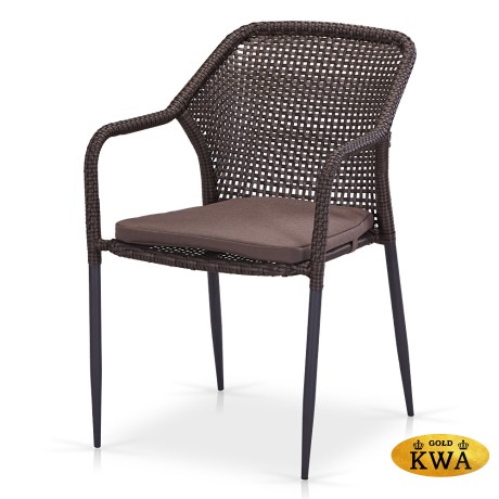 Плетеный стул Y35B-W2390 Brown с подушкой