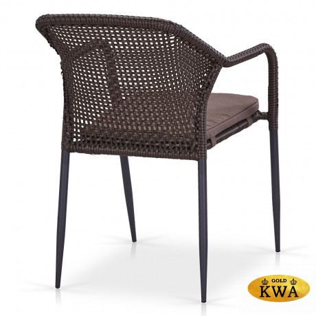 Плетеный стул Y35B-W2390 Brown с подушкой