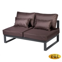 Диван садовый из алюминия 2-х местный открытый без подлокотников Лагуна G401.12Е04 шоколад/антрацит