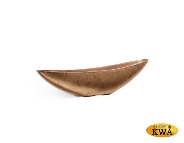 Кашпо TREEZ Effectory Metal Лодка Тёмное матовое золото в-15 см, ш-13,5 см, д-65 см 4/4