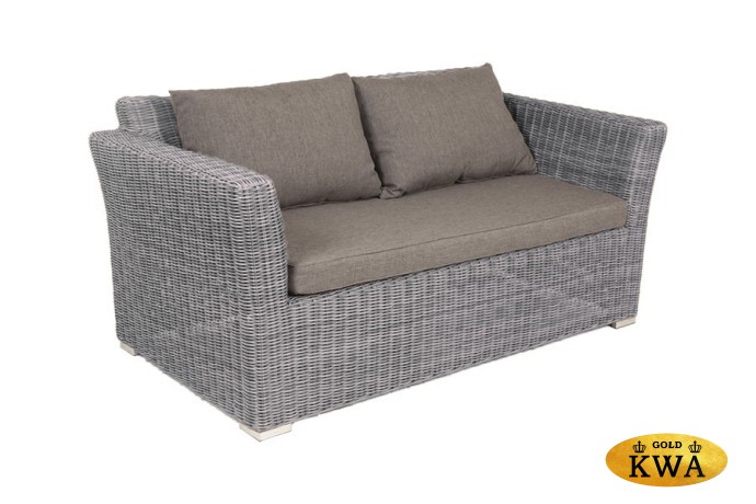"Капучино" диван из искусственного ротанга двухместный, цвет графит