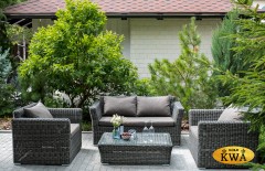 "Капучино" диван из искусственного ротанга двухместный, цвет графит