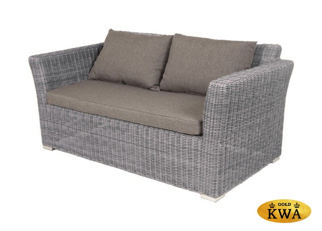 "Капучино" диван из искусственного ротанга двухместный, цвет графит