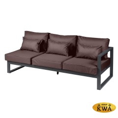 Диван садовый из алюминия 3-х местный правый с левым подлокотником Лагуна G401.8Е04 шоколад/антрацит