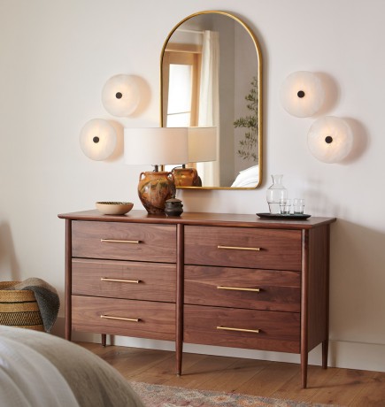 Arch M Gold Зеркало в тонкой раме Smal