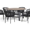 "Рио" обеденная группа на 6 персон, стол HPL "дуб", цвет темно-серый