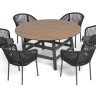 "Рио" обеденная группа на 6 персон, стол HPL "дуб", цвет темно-серый