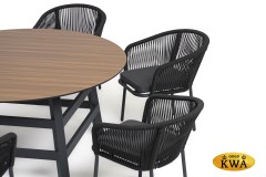 &quot;Рио&quot; обеденная группа на 6 персон, стол HPL &quot;дуб&quot;, цвет темно-серый