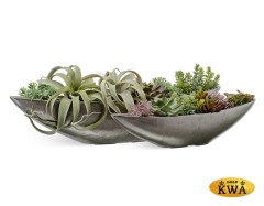 Кашпо TREEZ Effectory Metal Лодка длинная Стальное серебро в-20 см, ш-18 см, д-90 см 4/4