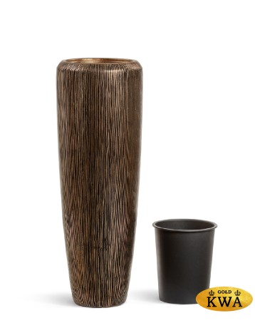 Кашпо TREEZ Effectory Wow Высокий конус Design Тёмное матовое золото в-75 см, д-34 см 1/1