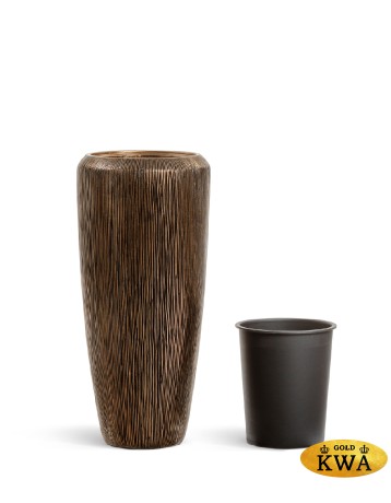 Кашпо TREEZ Effectory Wow Высокий конус Design Тёмное матовое золото в-75 см, д-34 см 1/1