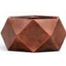 Кашпо TREEZ ERGO Rombo Низкая чаша-многогранник Состаренная медь д-41, в-21 см