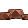 Кашпо TREEZ ERGO Rombo Низкая чаша-многогранник Состаренная медь д-41, в-21 см