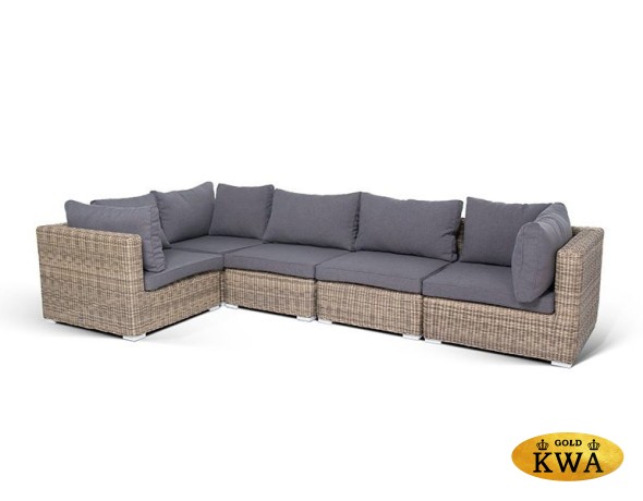 "Лунго" трансформирующийся диван из искусственного ротанга, цвет соломенный