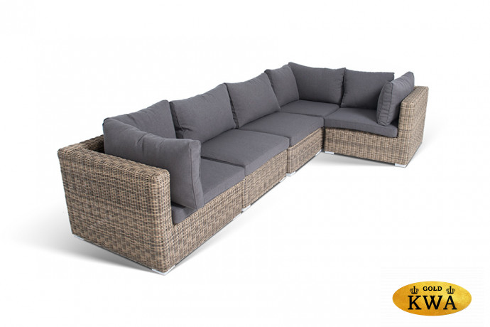 "Лунго" трансформирующийся диван из искусственного ротанга, цвет соломенный