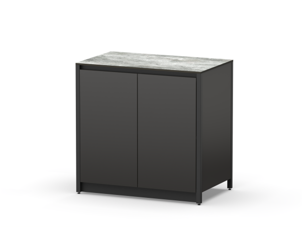 Шкаф напольный Lounge D-03, 90 см, черный/серый каспий