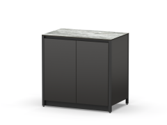 Шкаф напольный Lounge D-03, 90 см, черный/серый каспий
