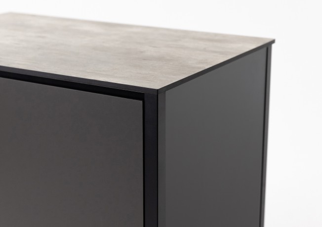 Шкаф напольный Lounge D-03, 90 см, черный/серый каспий