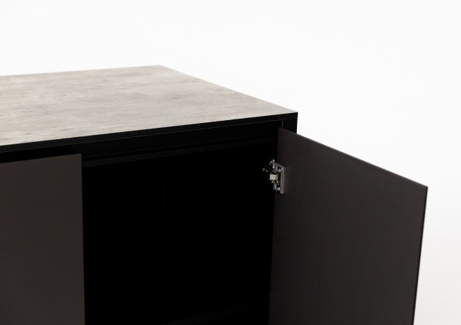 Шкаф напольный Lounge D-03, 90 см, черный/серый каспий