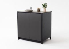 Шкаф напольный Lounge D-03, 90 см, черный/серый каспий