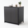 Шкаф напольный Lounge D-03, 90 см, черный/серый каспий