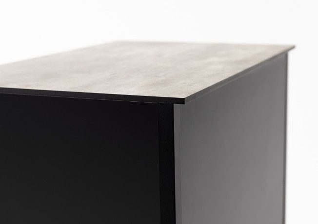 Шкаф напольный Lounge D-03, 90 см, черный/серый каспий