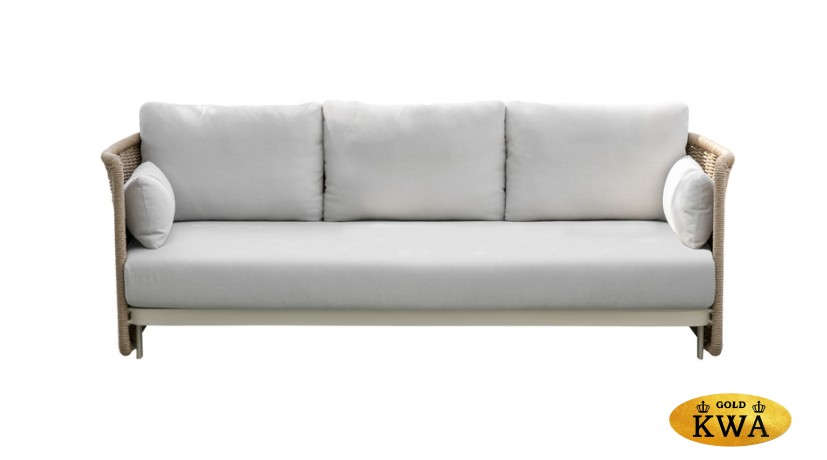 "Аликанте" диван из искусственного ротанга трехместный, цвет соломенный