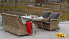 "Гляссе" диван трехместный из искусственного ротанга, цвет соломенный