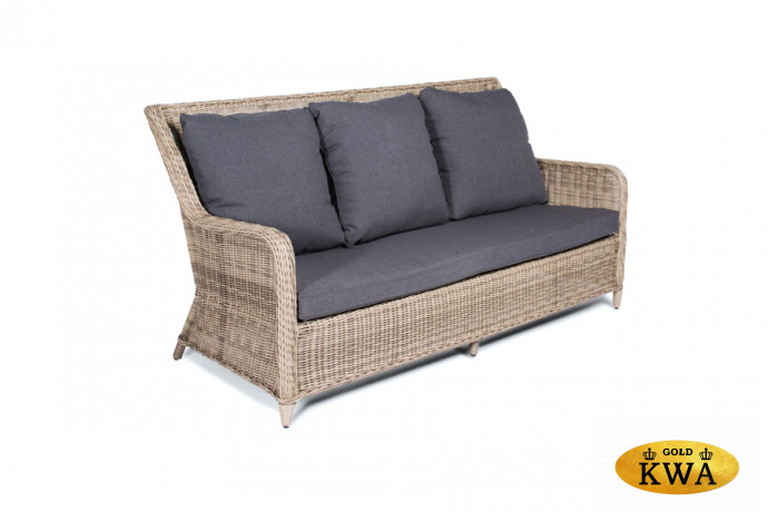 "Гляссе" диван трехместный из искусственного ротанга, цвет соломенный