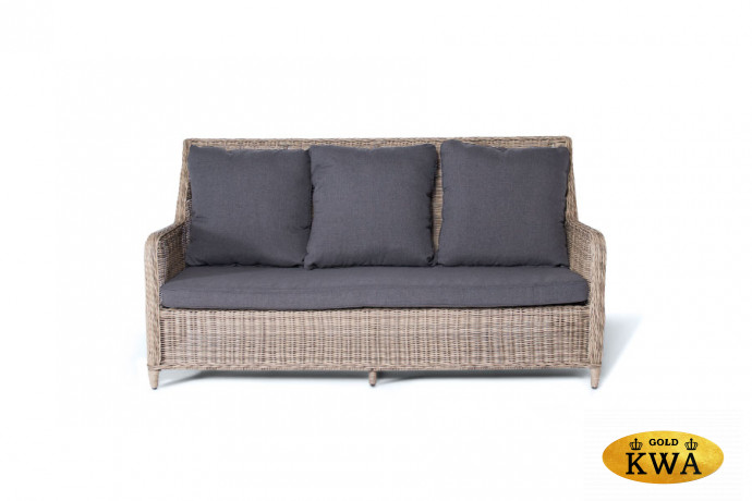 "Гляссе" диван трехместный из искусственного ротанга, цвет соломенный