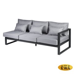 Диван садовый из алюминия 3-х местный правый с левым подлокотником Лагуна G401.8Е10 серый/антрацит