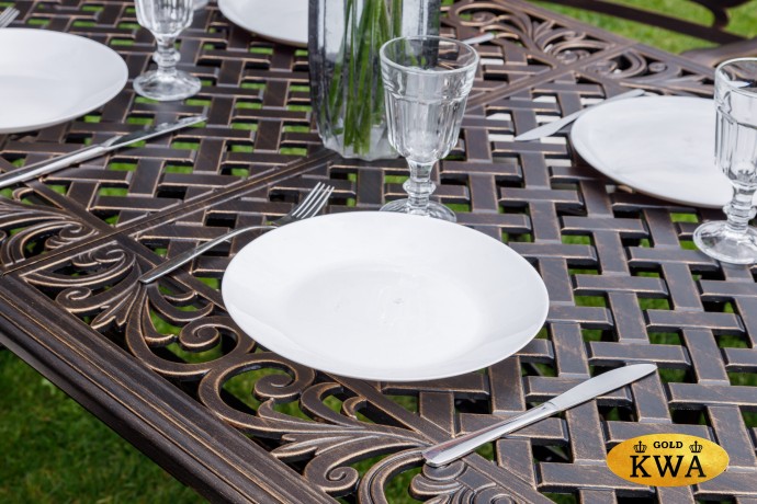 Обеденный комплект из литого алюминия WILHELM на 6 персон (прямоугольный стол)