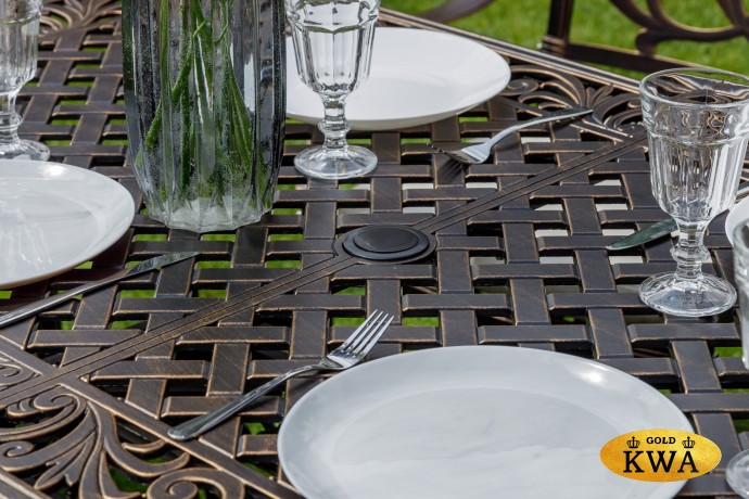 Обеденный комплект из литого алюминия WILHELM на 6 персон (прямоугольный стол)