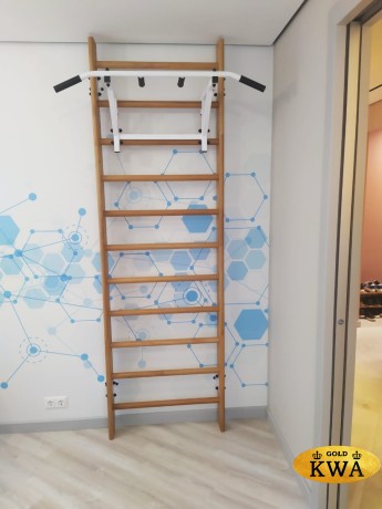 Шведская стенка деревянная из ламельного бука - БУК СТАНДАРТ - Т (стенка + турник навесной)