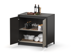 Шкаф напольный Lounge D-03, 90 см, дуб сонома/черный мрамор