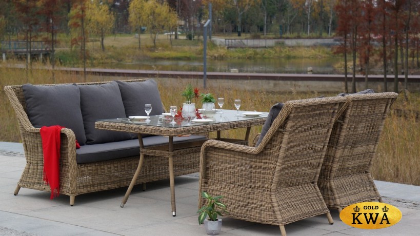 "Гляссе" кресло плетеное из искусственного ротанга, цвет соломенный